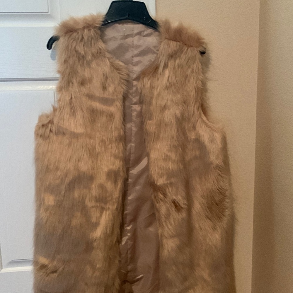 Long faux fur vest